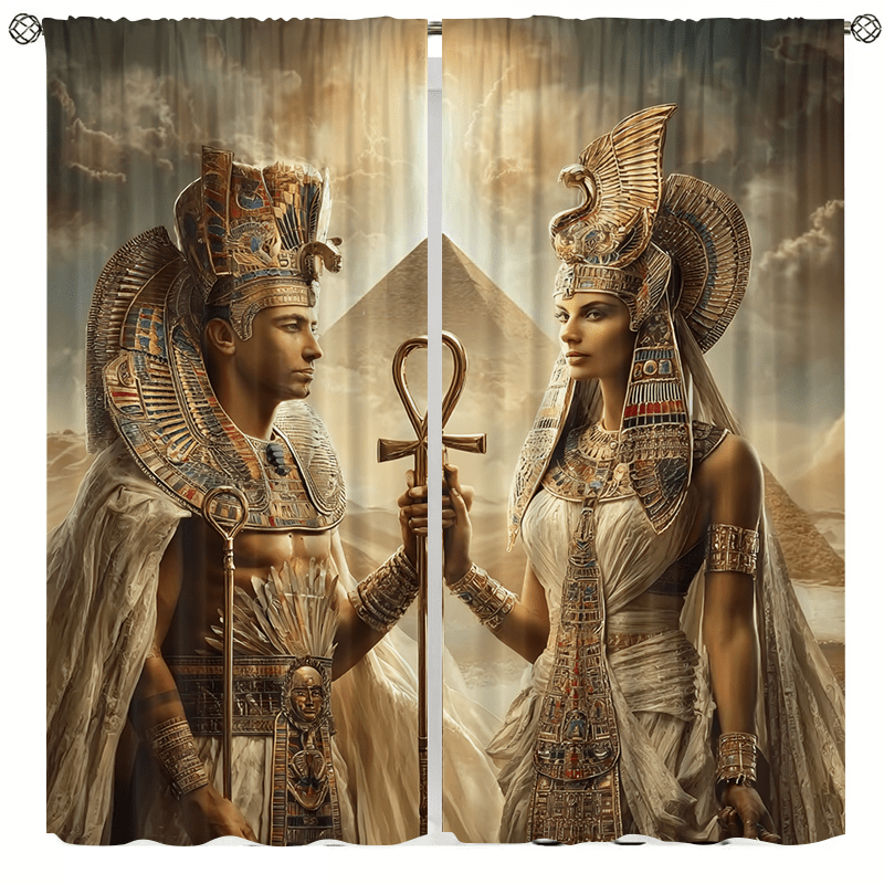 Home Office Background - King and Queen of Egypt Curtains