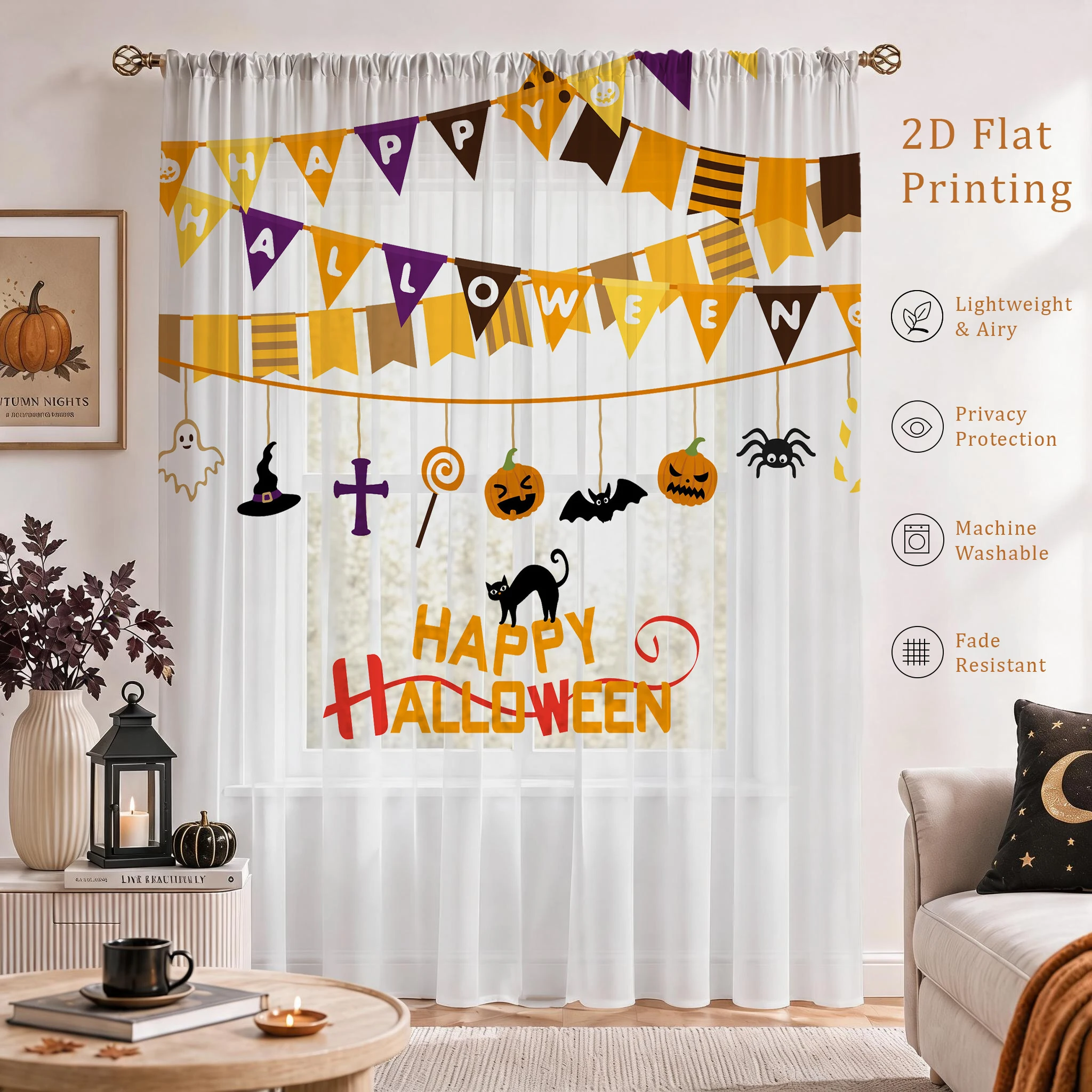 Halloween Festival Sheer Curta - Home Office Youtube recension och pris