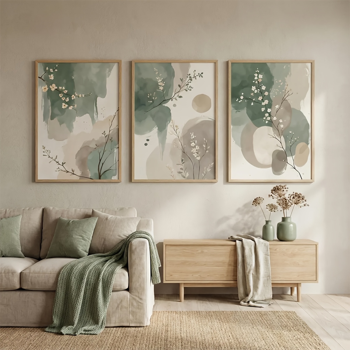 3pcs Japanese-Style Plant Canv - Home Office Youtube recension och pris
