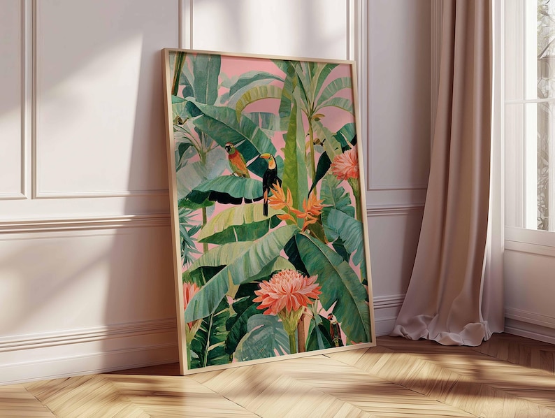 1pc Retro Tropical Canvas Post - Home Office Youtube recension och pris