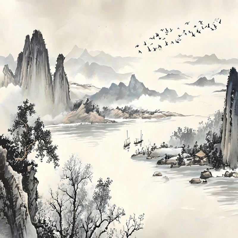 Custom Wallpaper New Chinese S - Home Office Background recension och pris
