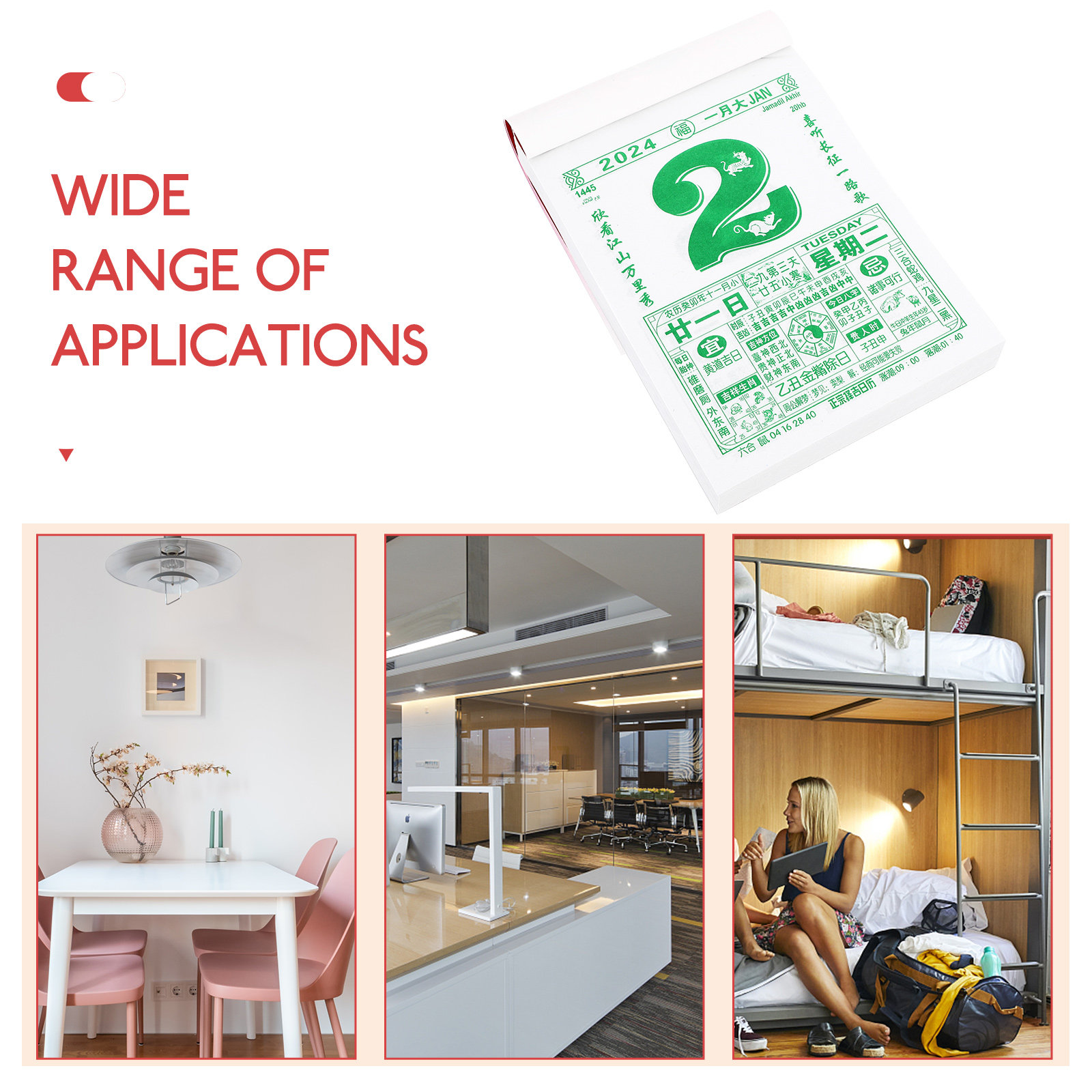 2024 Chinese Calendar Wall Han - Home Office 2024 recension och pris