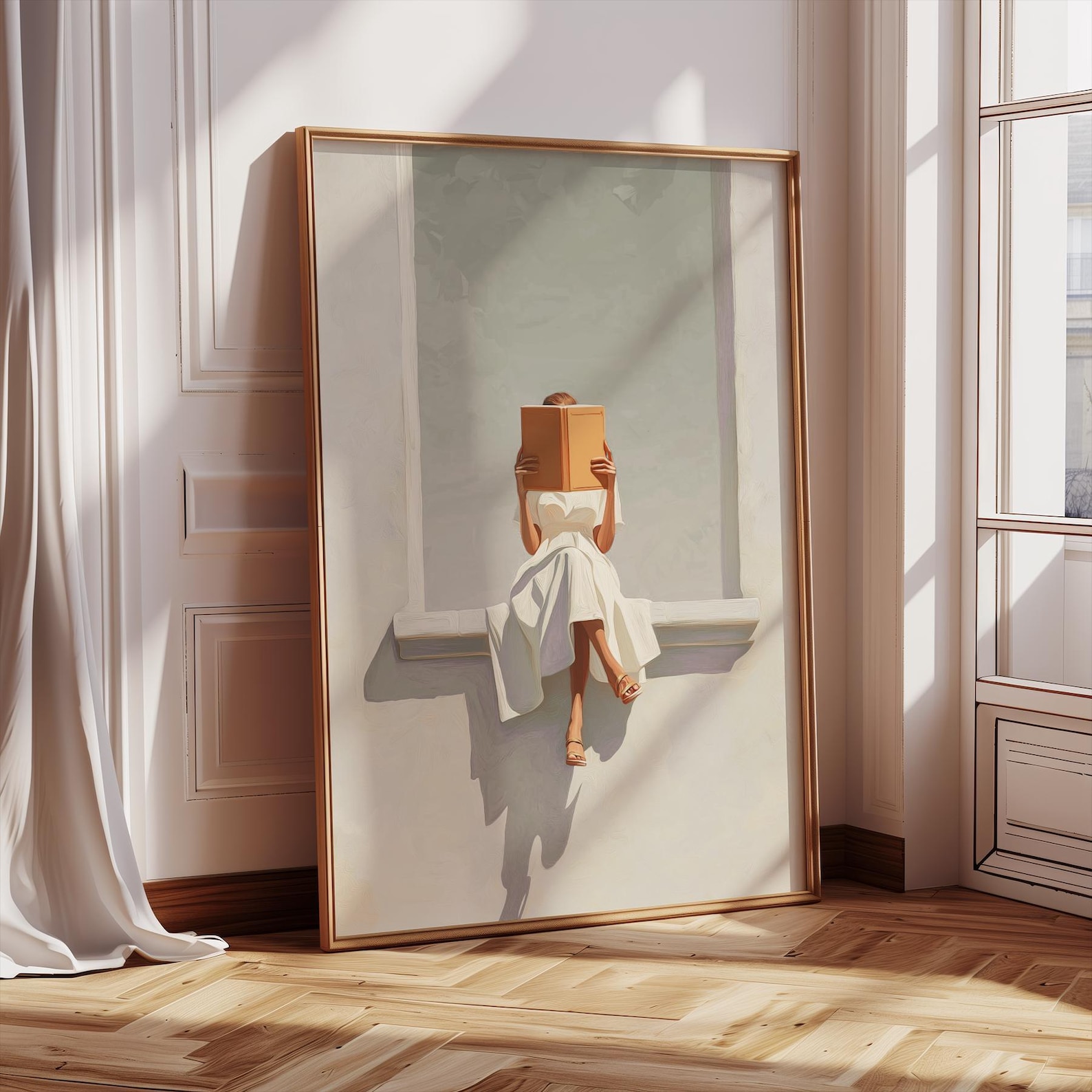 Modern Abstract Woman Reading  - Home Office Youtube recension och pris