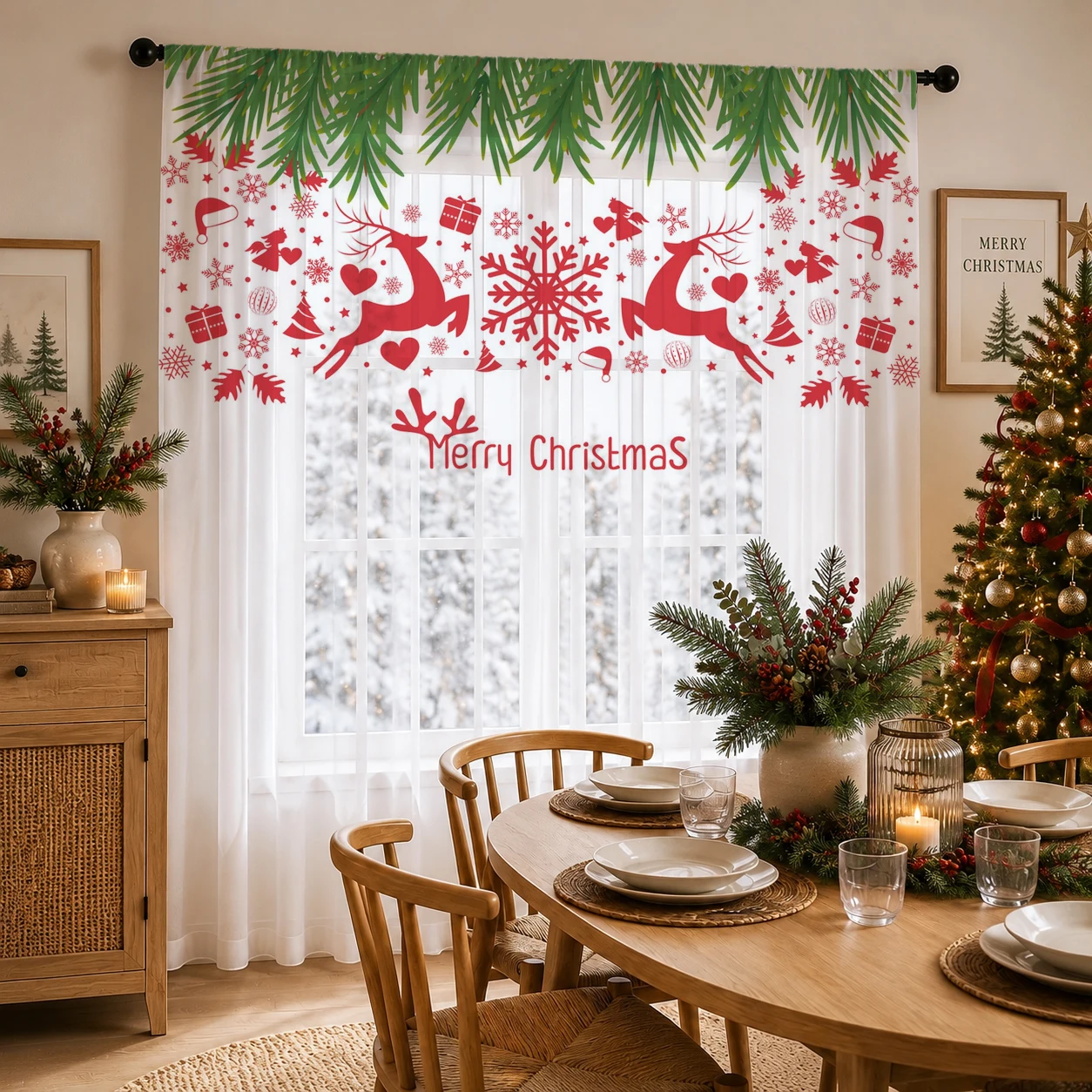 Christmas Gradient Sheer Curta - Home Office Youtube recension och pris