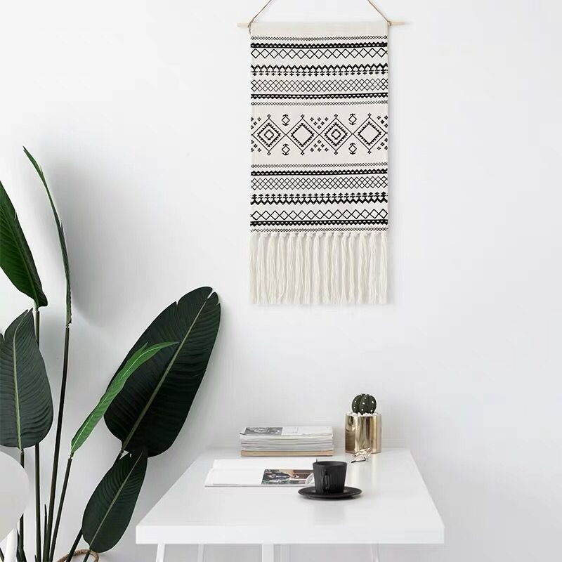Bohemian Macrame Woven Wall Ha - Home Office Background recension och pris