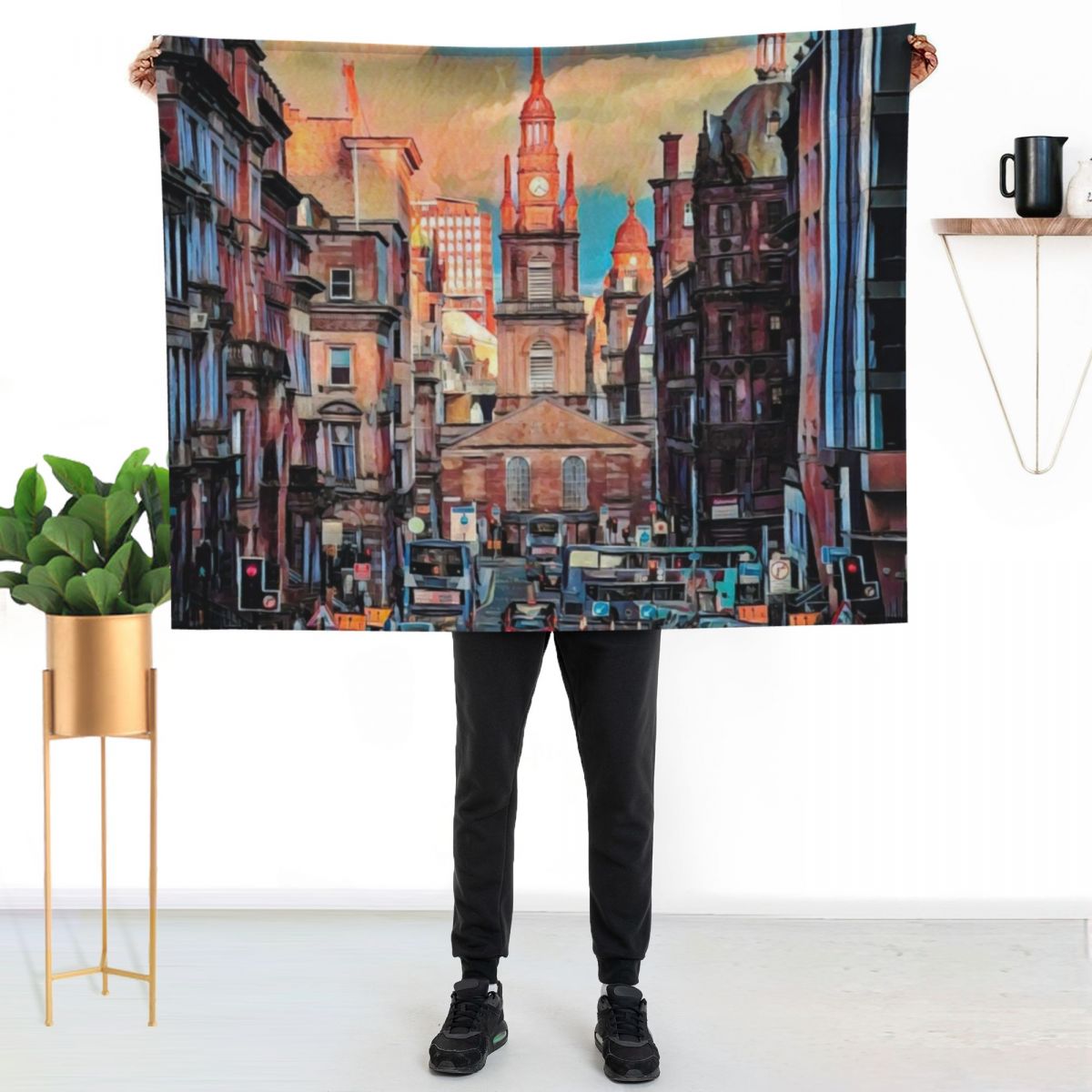 Glasgow Streets Throw Blanket  - Home Office In Glasgow recension och pris