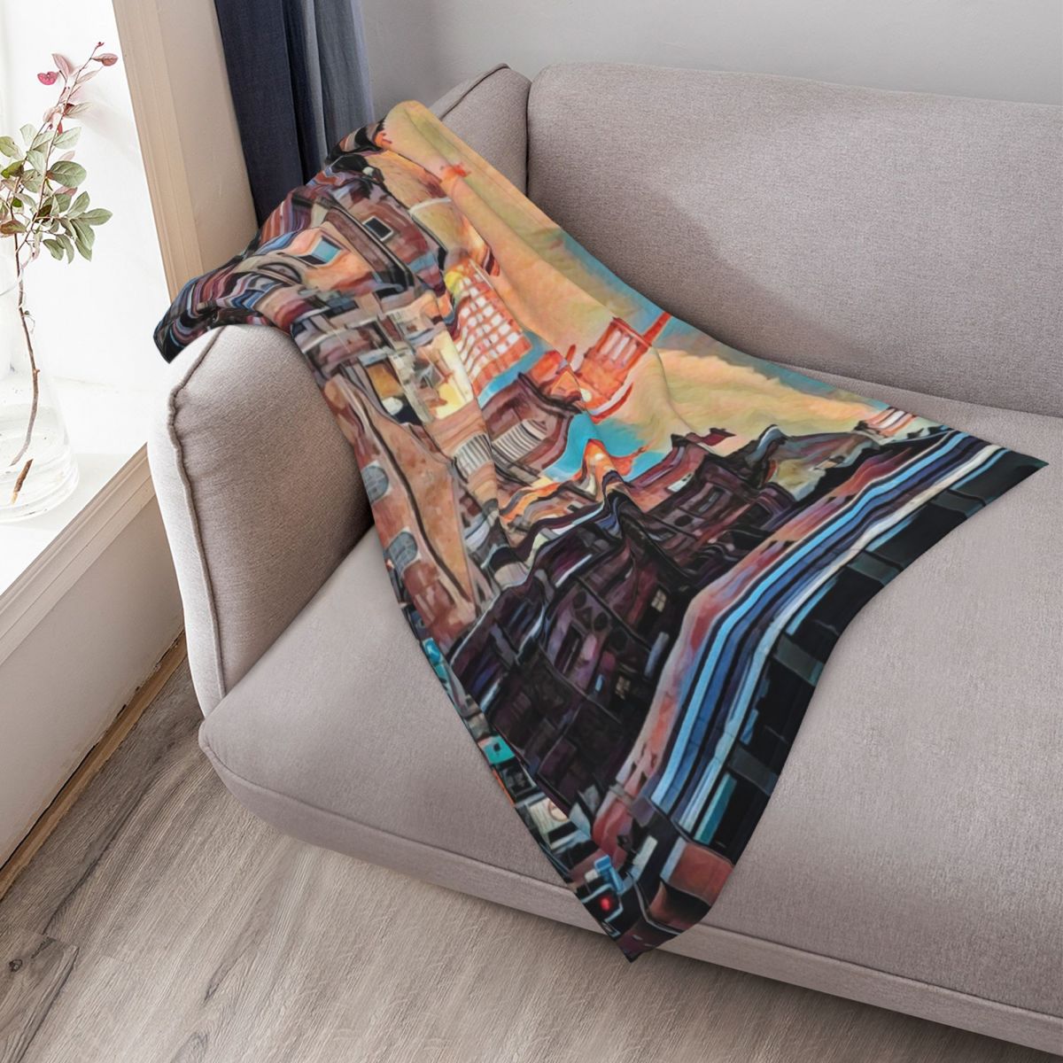 Glasgow Streets Throw Blanket  - Home Office In Glasgow recension och pris
