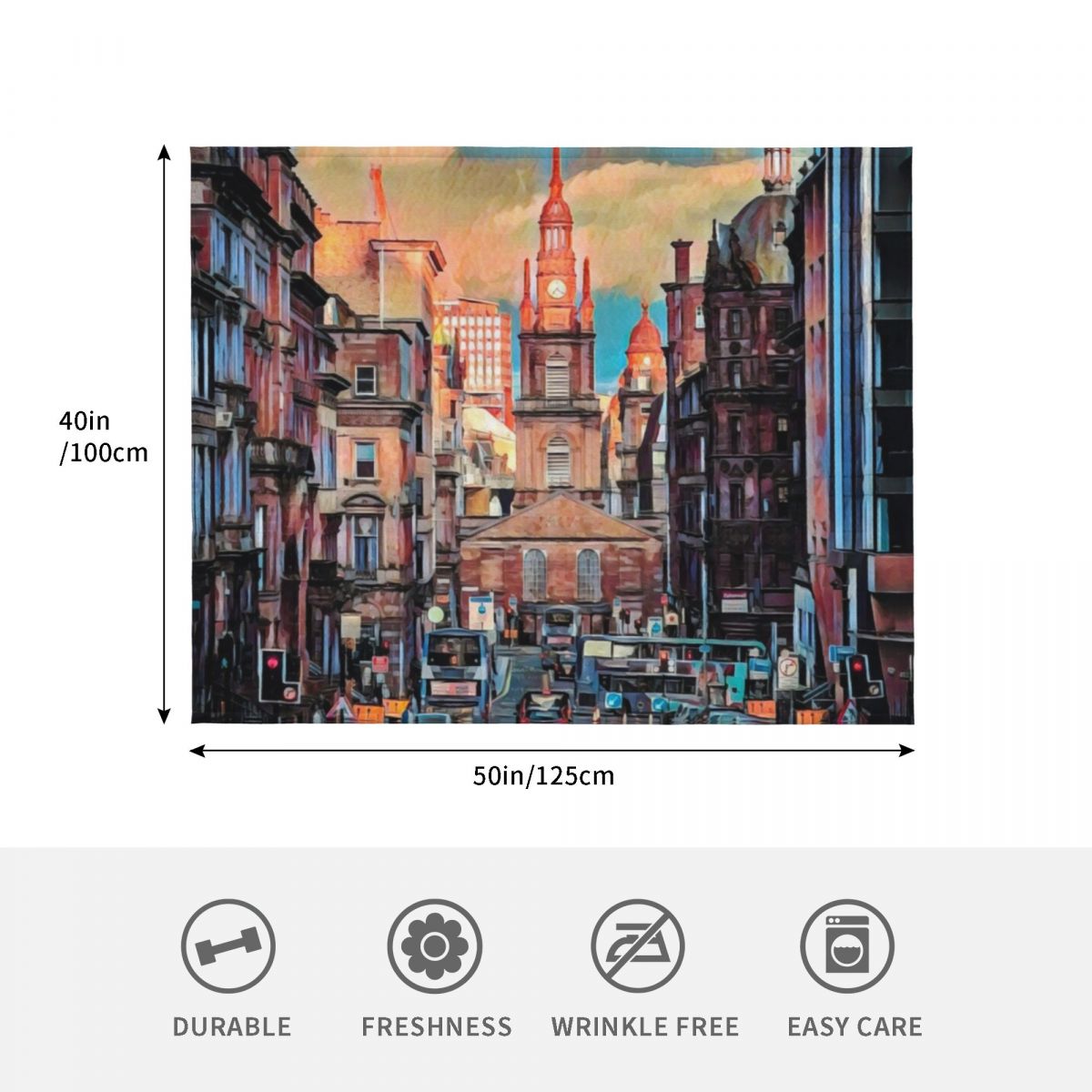 Glasgow Streets Throw Blanket  - Home Office In Glasgow recension och pris