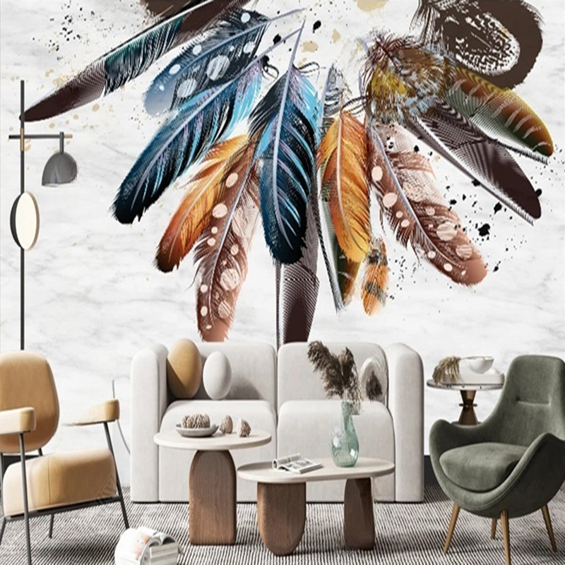 Custom Wallpaper Modern 3D Fea - Home Office Background recension och pris