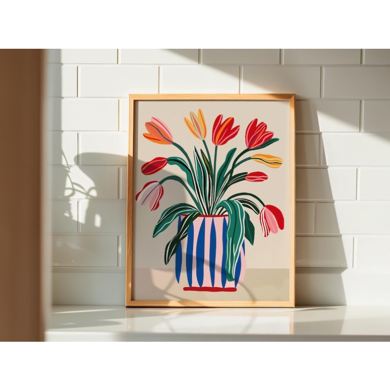 2pcs Tulip Flowers Canvas Wall - Home Office Youtube recension och pris