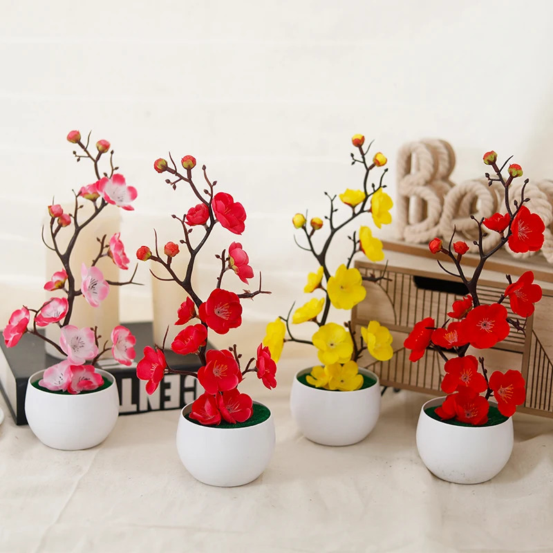 Simulation Plum Flower Pot Pla - Home Office Background recension och pris