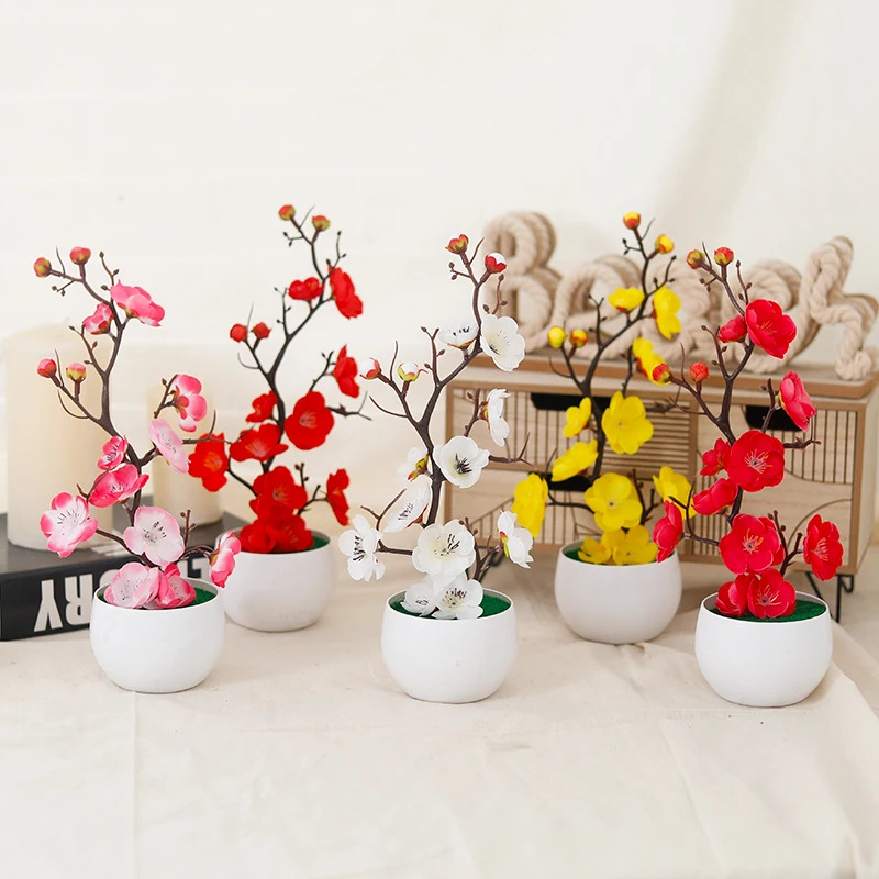 Simulation Plum Flower Pot Pla - Home Office Background recension och pris