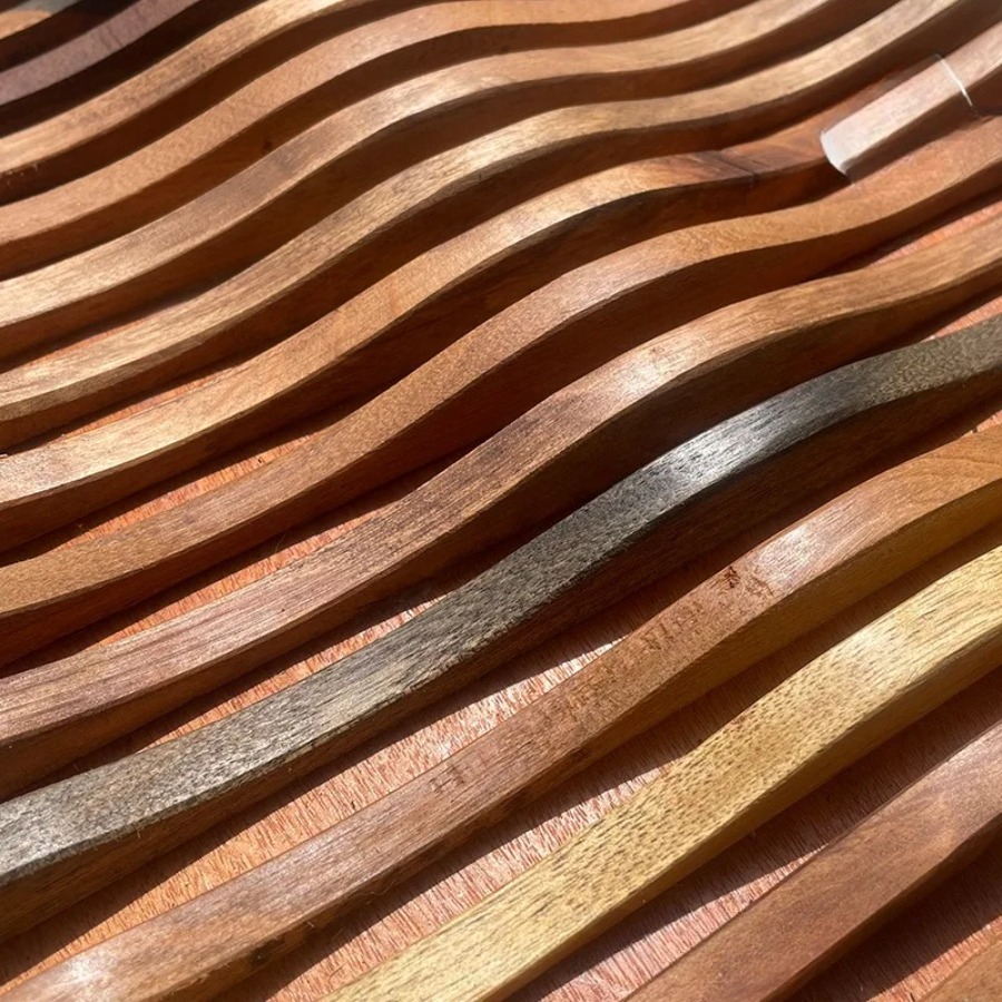 Solid Wood Wavy Curve Mosaic T - Home Office Background recension och pris